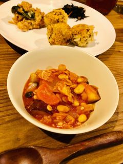 さつまいもと大豆のトマト煮込み-レシピのメイン写真