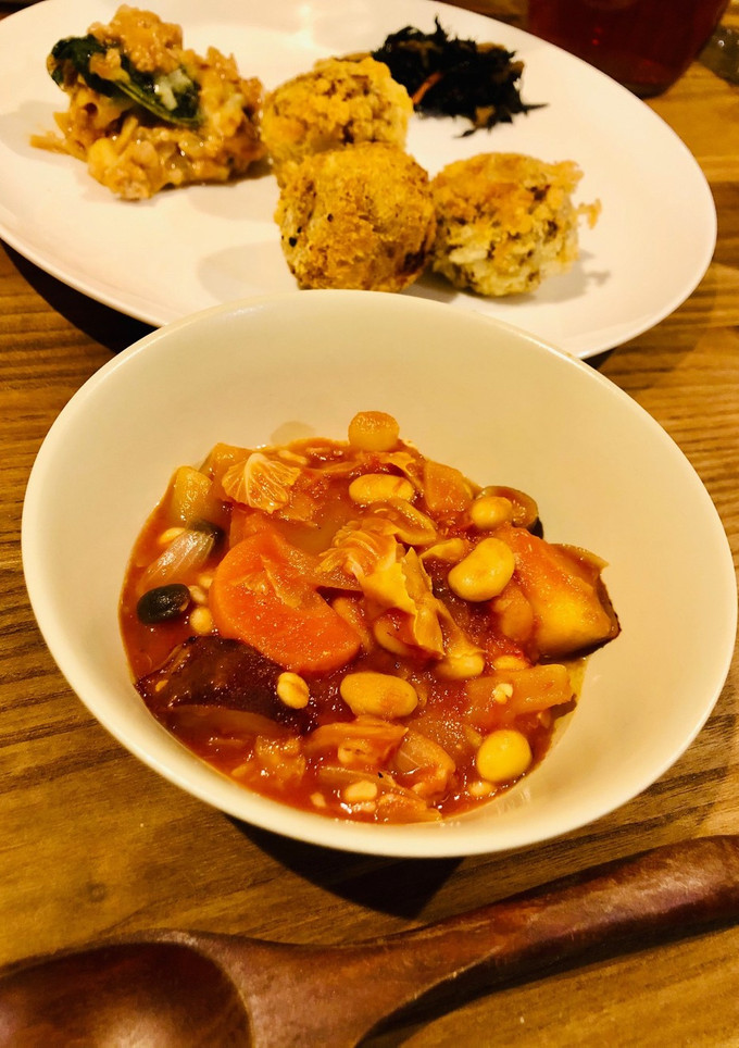さつまいもと大豆のトマト煮込み-レシピのメイン写真