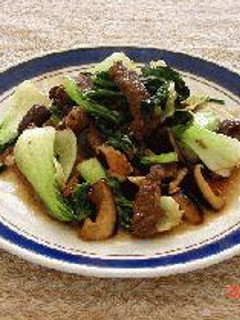 青梗菜としいたけの牛肉炒めオイスター風味-レシピのメイン写真