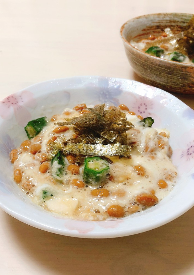ネバネバ最強☆オクラ納豆のとろろ和え-レシピのメイン写真