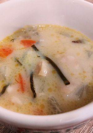 塩昆布で豆乳根菜スープ-レシピのメイン写真
