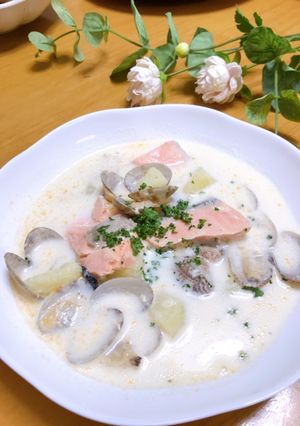 鮭とじゃがいもの食べるスープ-レシピのメイン写真