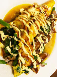 アスパラ菜の豚平焼き-レシピのメイン写真