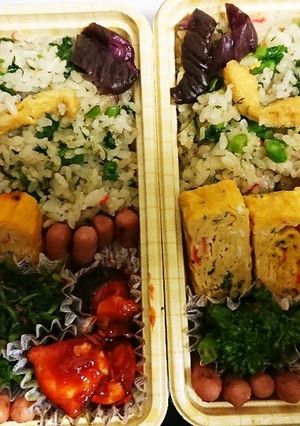 【夫婦弁当②】菜の花ご飯とタコチリ-レシピのメイン写真