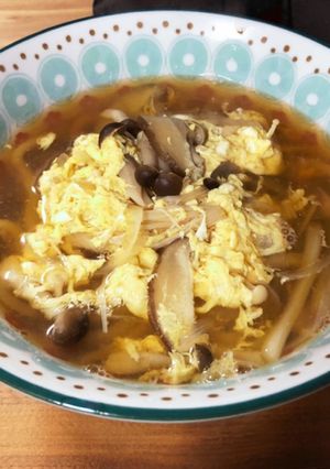 きのこ卵とじうどん-レシピのメイン写真