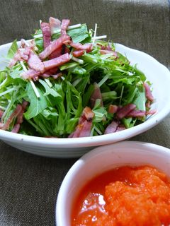 水菜のサラダ☆ニンジンドレッシング-レシピのメイン写真