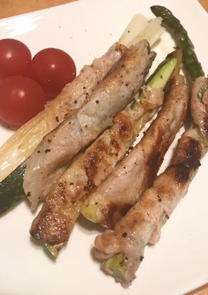 肉巻き☆アスパラ/ズッキーニ/長ネギ-レシピのメイン写真