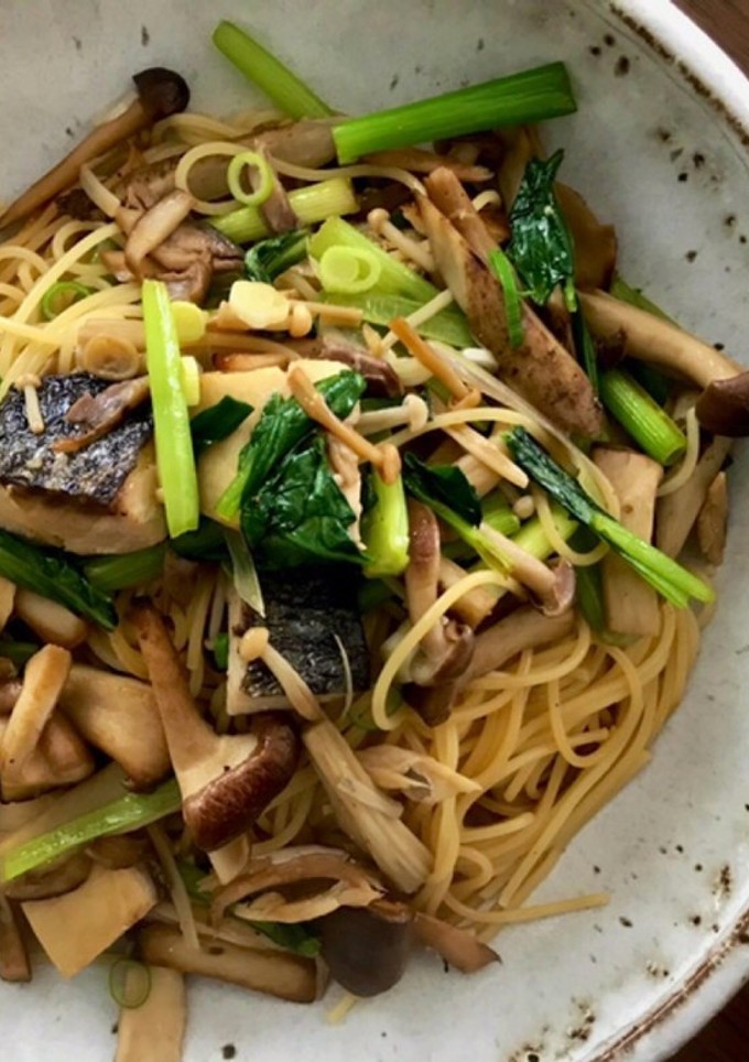焼きサバとキノコの和風パスタ-レシピのメイン写真
