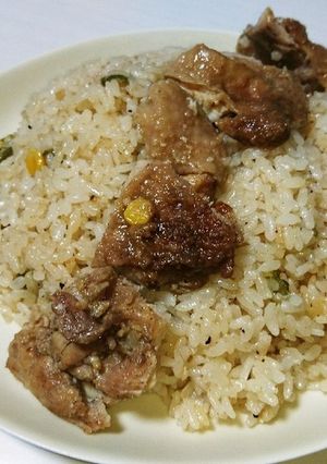 ガーリックバターチキンライス☆炊飯器☆-レシピのメイン写真