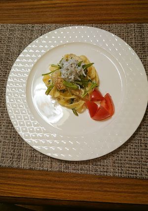ヨウサマの減塩タラと春菊のパスタ-レシピのメイン写真