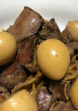 鶏のきもとウズラの卵の甘辛生姜煮-レシピのメイン写真