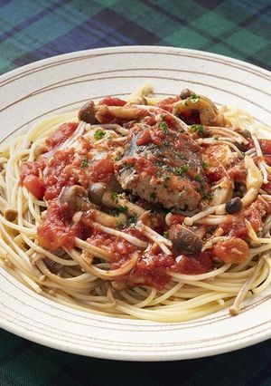 サバ缶ときのこのトマトパスタ-レシピのメイン写真