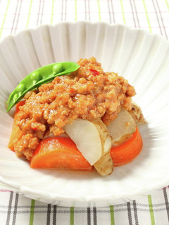 菊芋とにんじんの肉味噌あんかけ-レシピのメイン写真