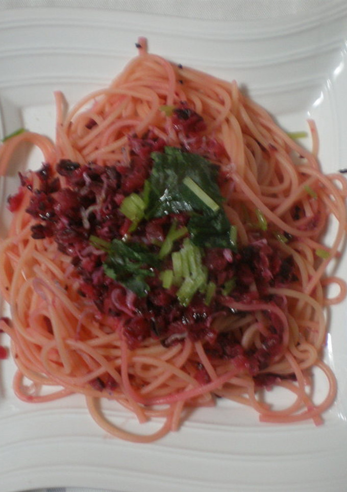 しば漬けの和風パスタ-レシピのメイン写真