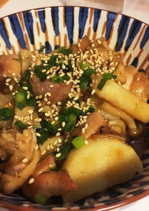 長芋と鳥もも肉の甘辛炒め-レシピのメイン写真