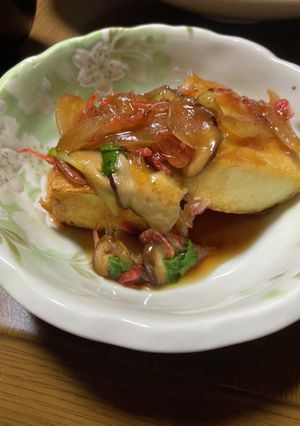 厚揚げのあんかけ　小エビを添えて-レシピのメイン写真