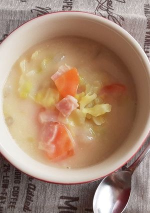 春キャベツのあったか豆乳スープ♪-レシピのメイン写真