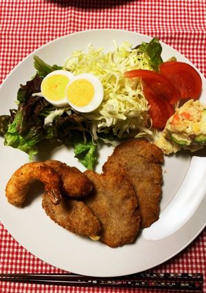 ミックスフライ　ヒレカツ、エビ、豚肉巻き-レシピのメイン写真