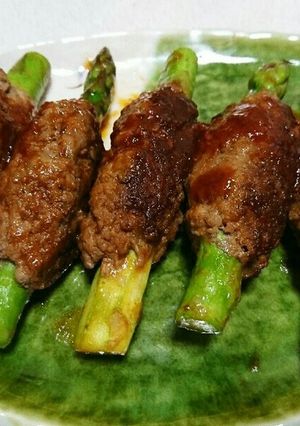 アスパラハンバーグ-レシピのメイン写真