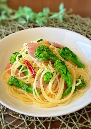 菜の花と生ハムのペペロンチーノ-レシピのメイン写真