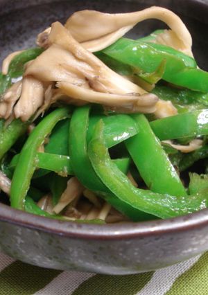 ピ－マンまいたけの麺つゆ煮-レシピのメイン写真