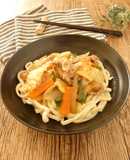 チャーハンの素で野菜あんかけうどん