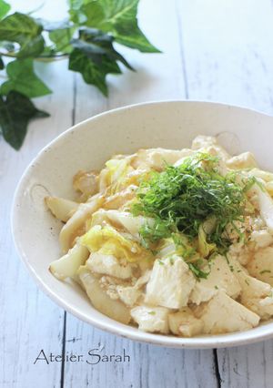 材料２つ♪５分！白菜＆豆腐とろとろ煮込み-レシピのメイン写真