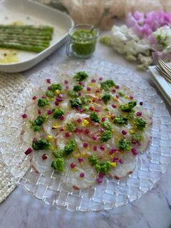 旬を味わう!鯛と菜の花のカルパッチョ-レシピのメイン写真