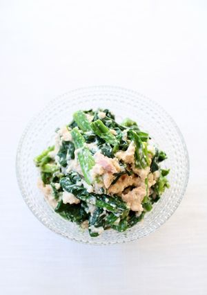 ヘルシーで美味しい【ほうれん草の豆腐和え-レシピのメイン写真