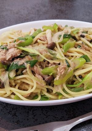 フライパン1つ!ツナとねぎの和風パスタ-レシピのメイン写真