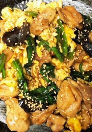 青椒肉絲風♪鶏とふわふわ卵の中華炒め-レシピのメイン写真