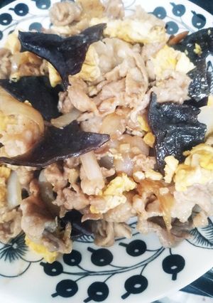簡単に♪きくらげと豚肉の卵とじ-レシピのメイン写真