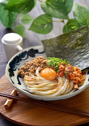 肉味噌三色油うどん-レシピのメイン写真