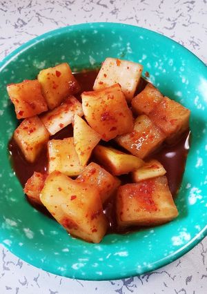 超簡単！韓国本場さながらカクテキ-レシピのメイン写真