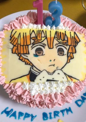 鬼滅の刃 善逸 ケーキ 記録用-レシピのメイン写真
