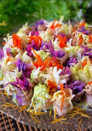 簡単美味い！千切り野菜の豚バラ巻き-レシピのメイン写真