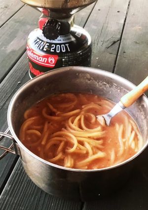 外ごはん　ツナとトマトのチーズパスタ-レシピのメイン写真