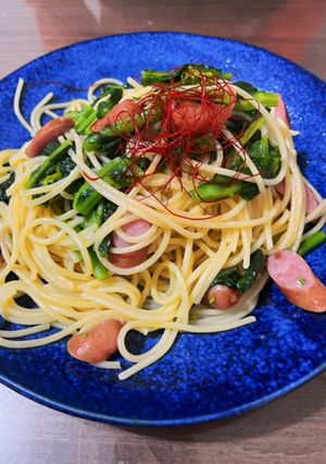 超簡単！菜の花和風ペペロンチーノ-レシピのメイン写真