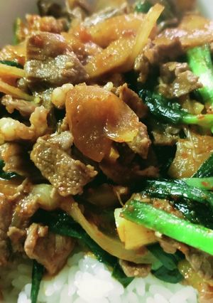 辛ニラでスタミナ牛丼！-レシピのメイン写真