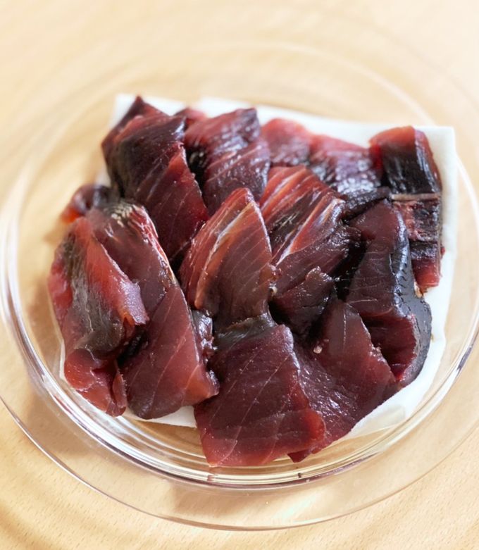マグロのすき身の下処理-レシピのメイン写真