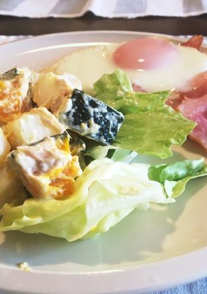 かぼちゃと長芋のマヨサラダ　朝ごはん-レシピのメイン写真
