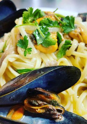 デパートで見つけたムール貝でパスタ！-レシピのメイン写真