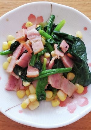 ほうれん草のバターコーン炒め-レシピのメイン写真