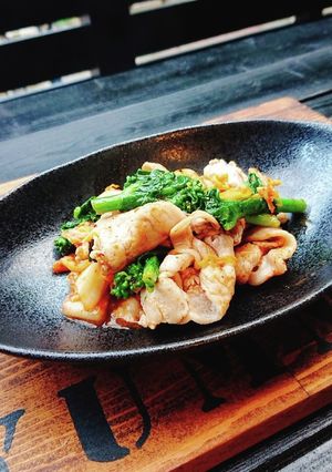豚肉と菜の花のキムチ炒め-レシピのメイン写真