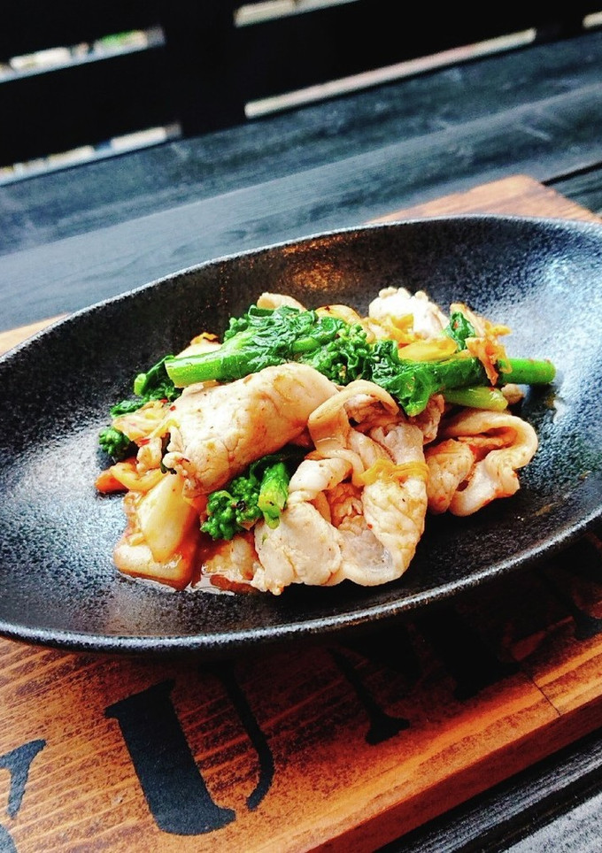 豚肉と菜の花のキムチ炒め-レシピのメイン写真