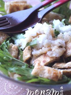 水菜と油揚げの*和風サラダ♫-レシピのメイン写真
