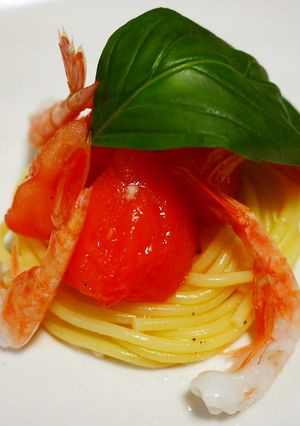 甘えびとトマトの冷製パスタ-レシピのメイン写真