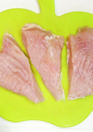 フライドチキンの鶏むね肉の切り方はこれ！-レシピのメイン写真