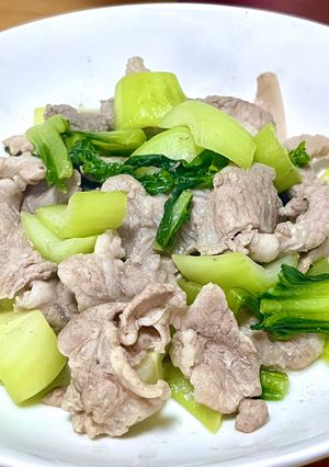 節約！簡単チンゲン菜と豚肉の塩炒め♪-レシピのメイン写真