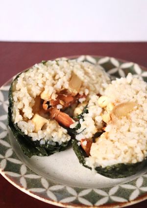味噌らっきょう＆ナッツde海苔おにぎり-レシピのメイン写真